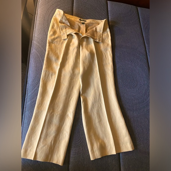 Lauren Ralph Lauren Pants - NWOT LRL 100% Linen Gold Wide-Leg Pants